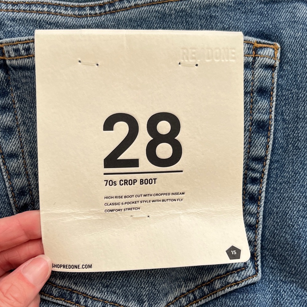 Re/Done 70s Crop Boot jeans size 28 new with tags - Picture 3 of 7